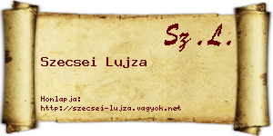 Szecsei Lujza névjegykártya